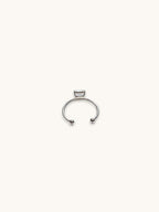 Svart Obsidian ring fyrkantig / Silver