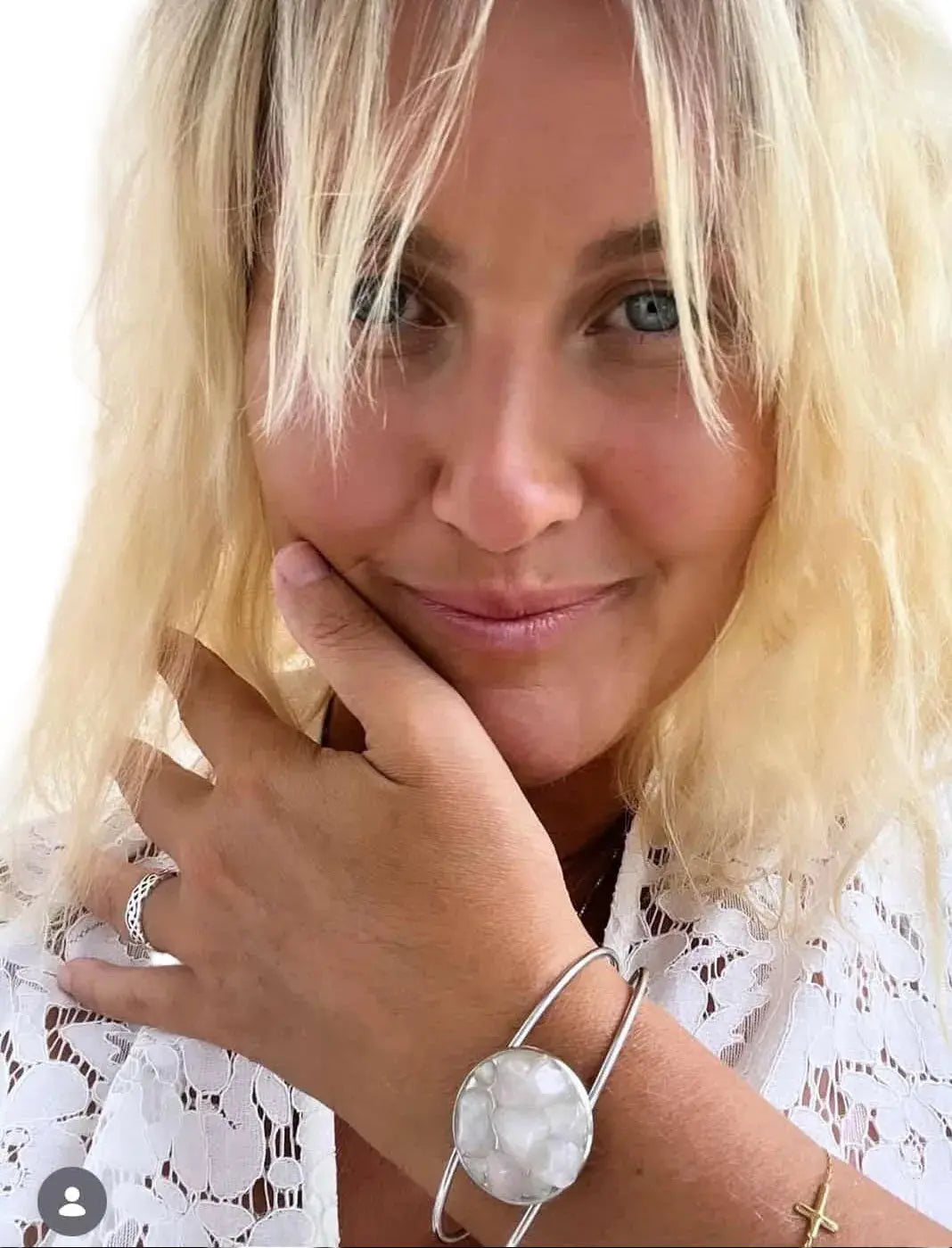 Kraftfullt Bergkristall Armband Rund Silver Citrinmagi