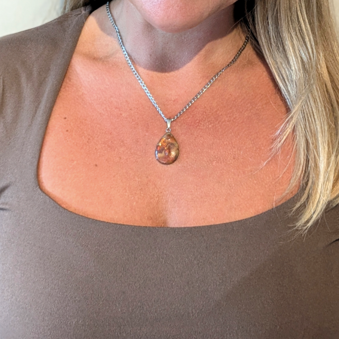 Karneol Halsband Droppe – Kristallhalsband för Energi & Självförtroende