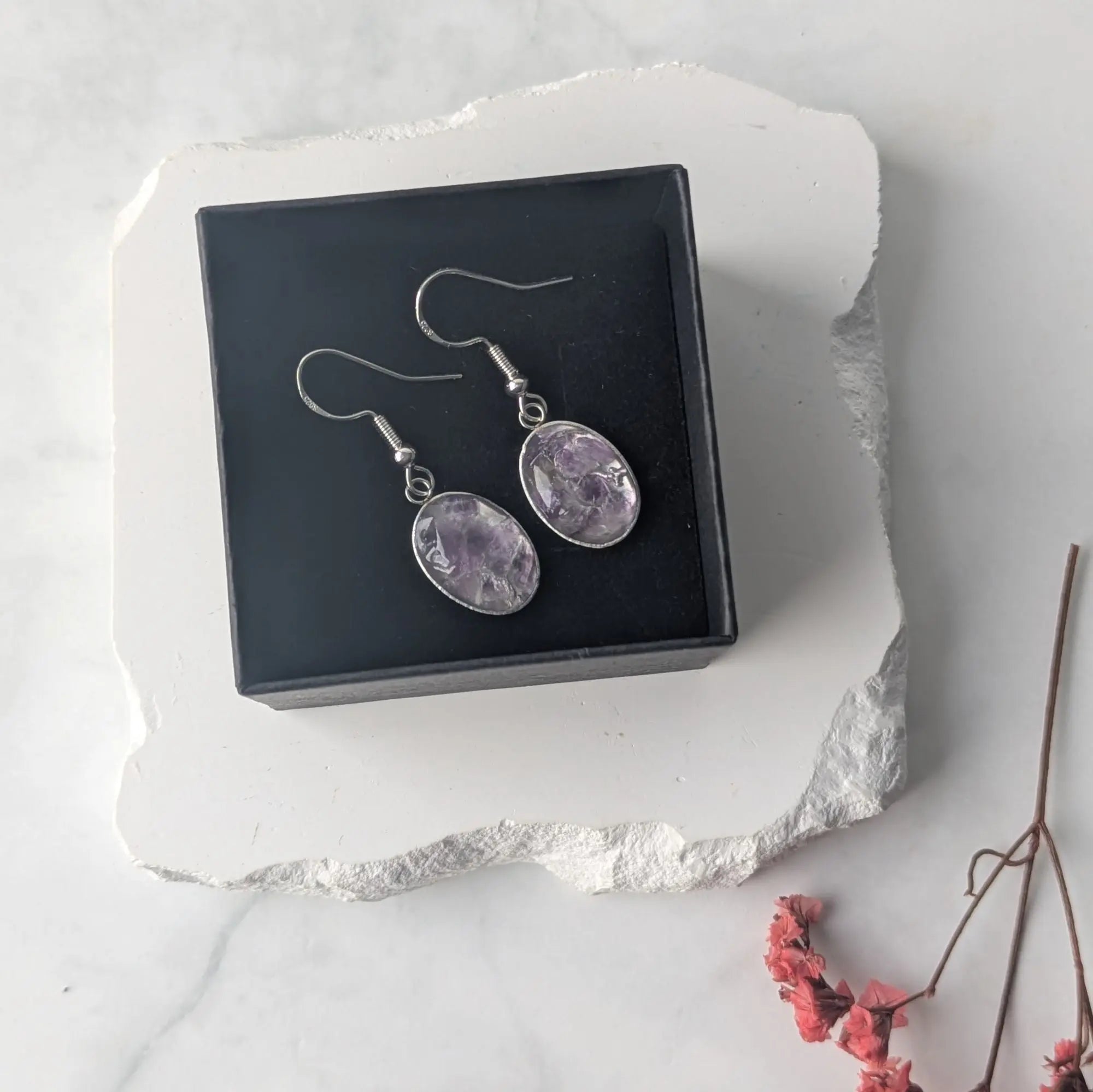 Lugnande Ametist Örhängen Silver Citrinmagi