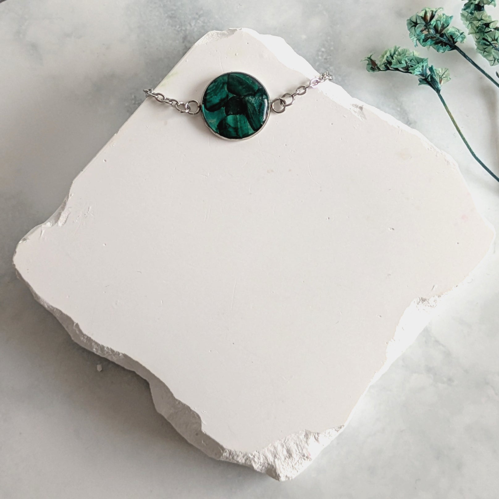 Malakit Armband för Skydd, Transformation och Inre Helande