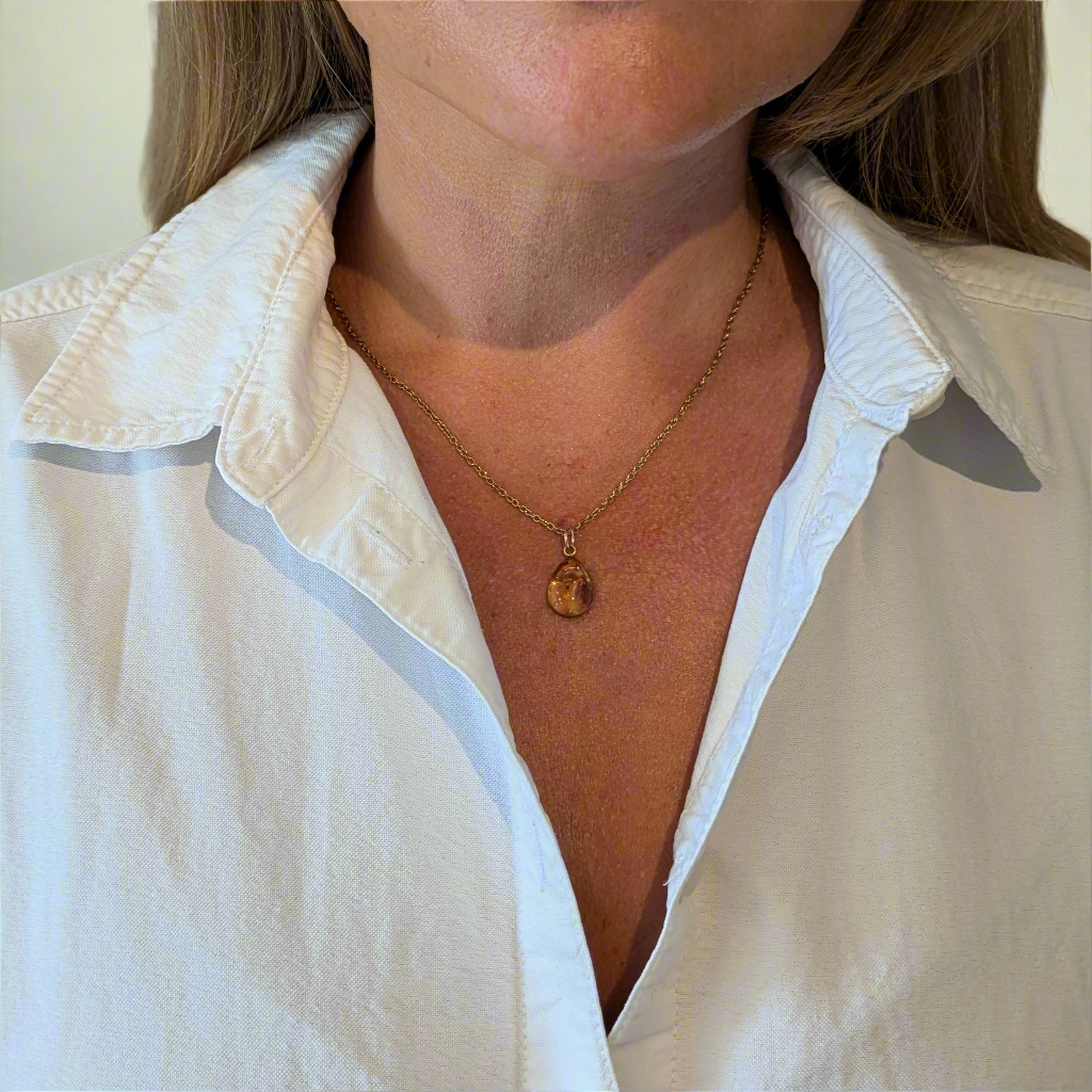 Karneol halsband – Handgjort kristallhalsband för Passion & Energi