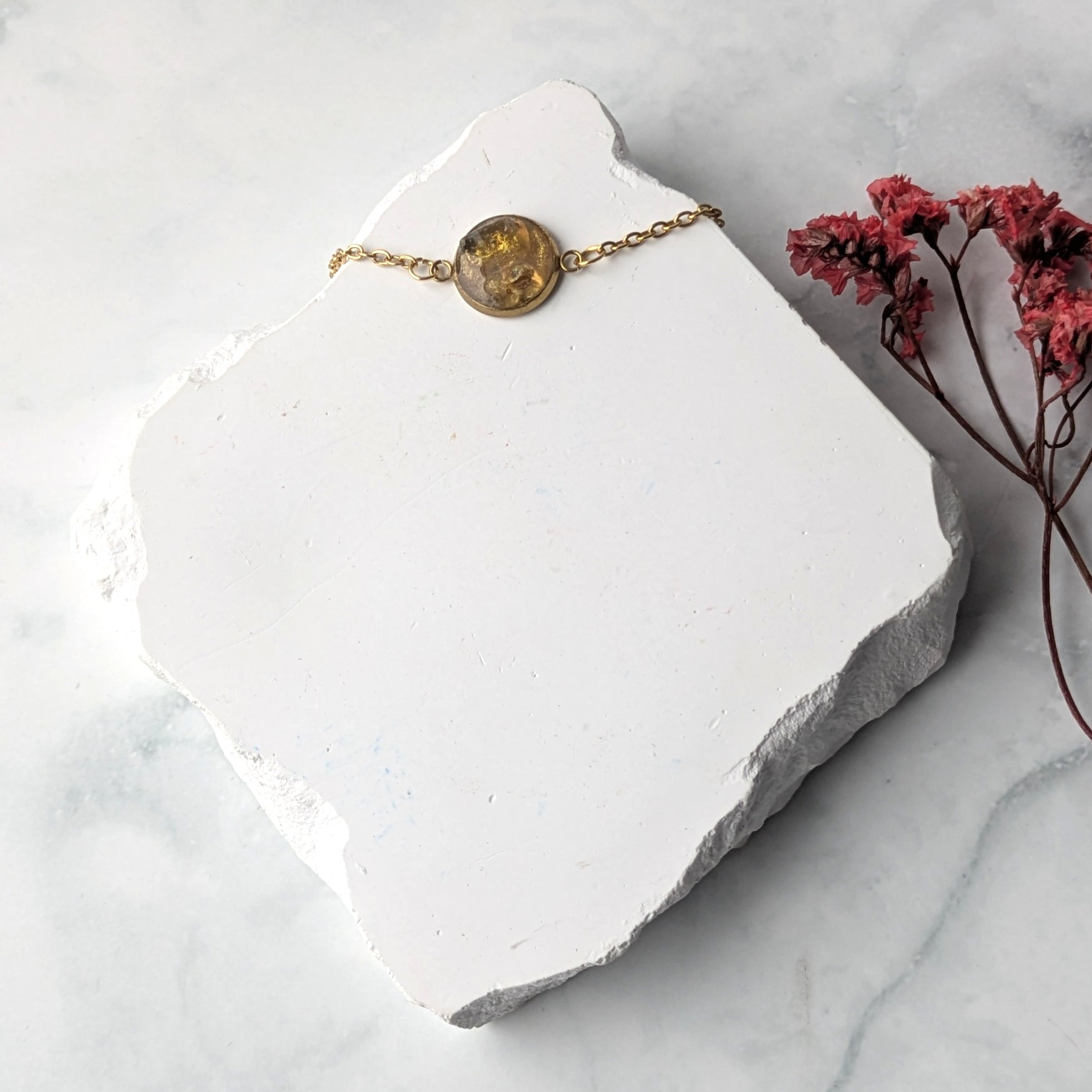 Glädjefyllt Citrin Armband Rund Guld