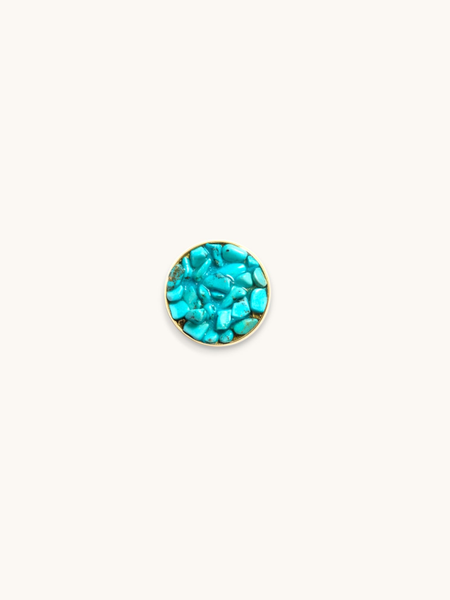Citrinmagi rund ring med turkosfärgad howlit i 18k guldpläterad infattning med unik stendesign