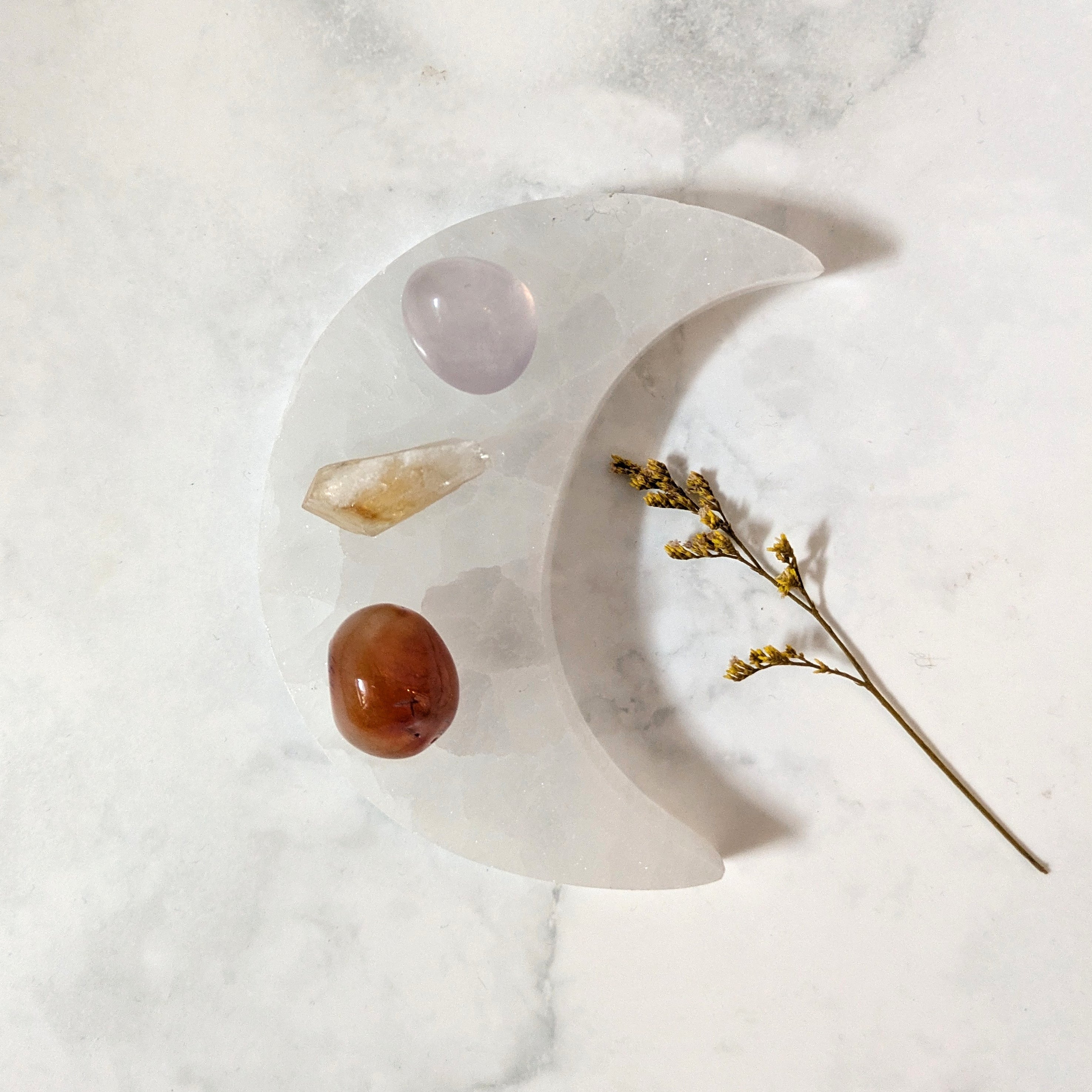 Kristallpaket Energi, Kreativitet & Klarhet – Karneol, Bergskristall & Citrin