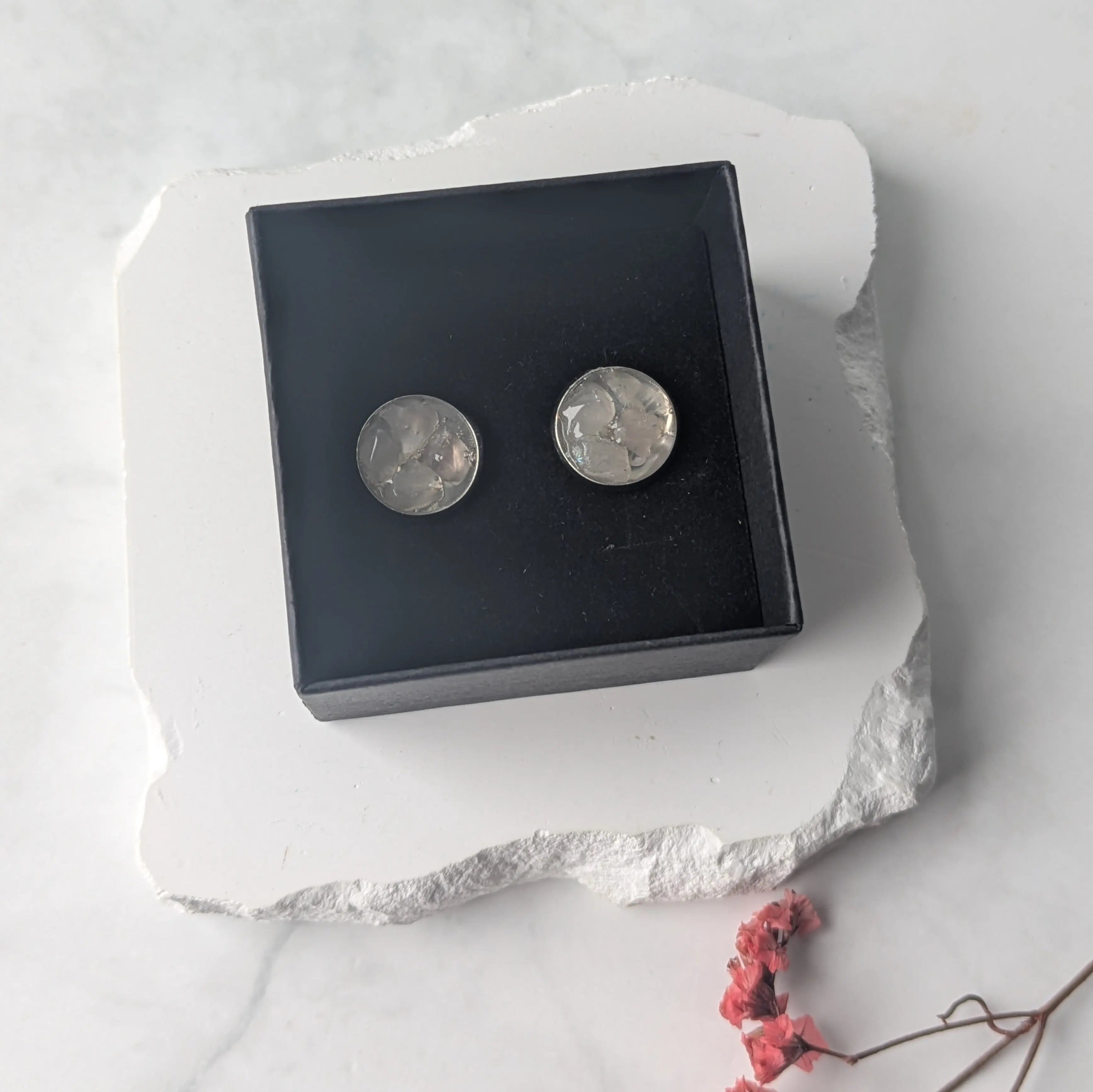 Kraftfulla Bergkristall Örhängen Chips Silver Citrinmagi