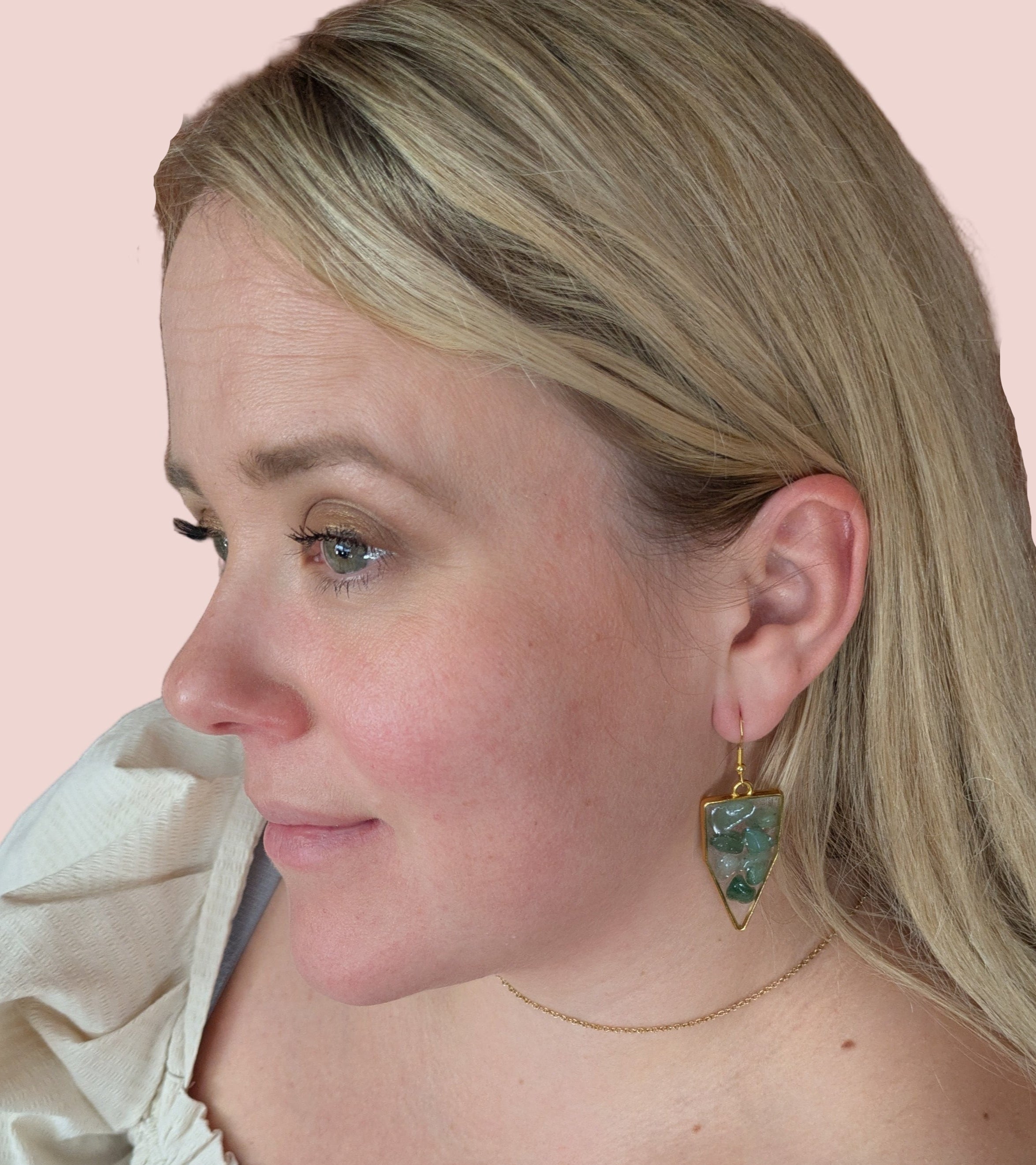 Grön Aventurin Örhängen – Kristallörhängen för Lycka & Framgång