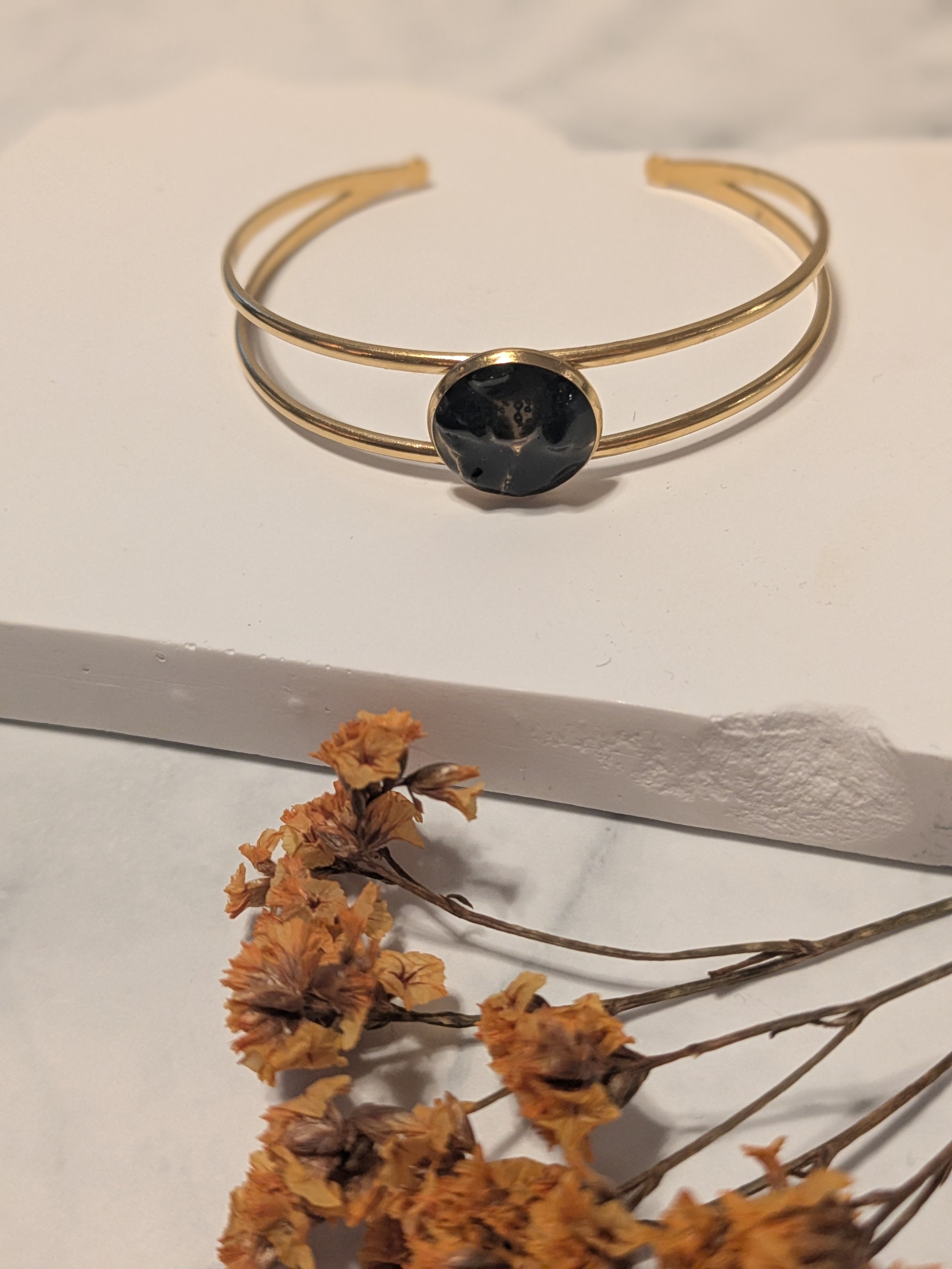 Armband svart obsidian