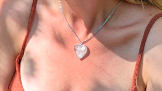 Rosenkvarts Halsband – Silverhjärta Berlock för Kärlek & Harmoni