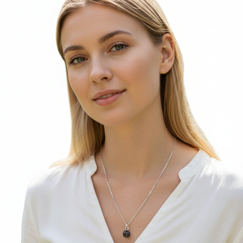 Månadssten Oktober - Halsband med Rosa Turmalin