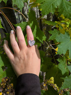 Rosenkvarts Ring Hjärta Silver