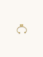 Karneol Ring Fyrkantig Guld