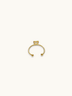 Citrinmagi guldring med peridotkristall, minimalistisk design i guldpläterat rostfritt stål.
